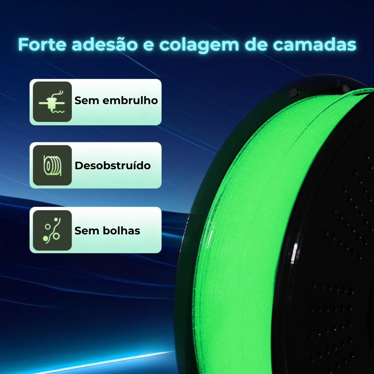 Filamento PLA+ High Speed Glow 1kg - Imagem 2