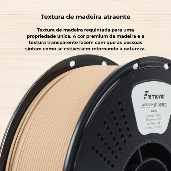 Filamento PLA WOOD High Speed Fremover x1kg - Imagem 8