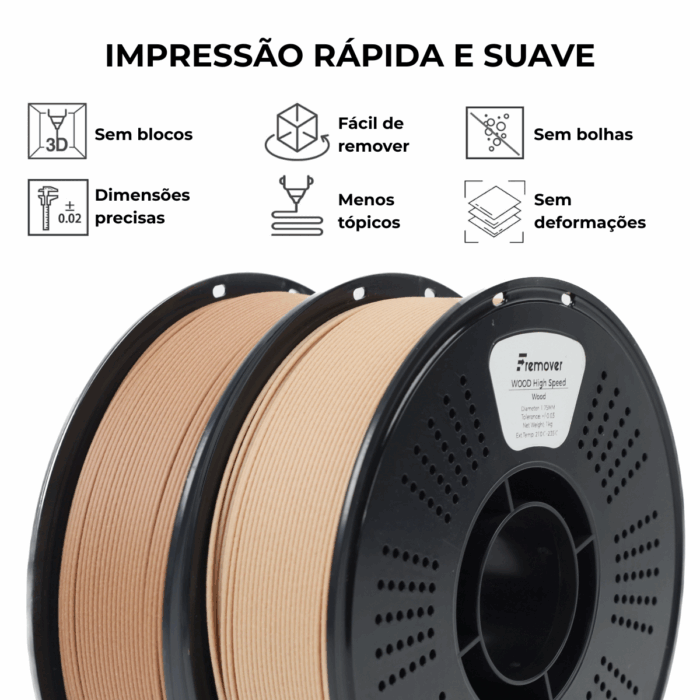 Filamento PLA WOOD High Speed Fremover x1kg - Imagem 2